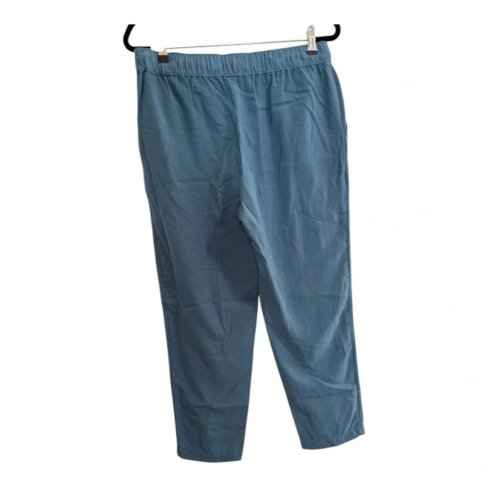Loft Pull On Straight Leg Pants Blue Rayon Blend Size Medium